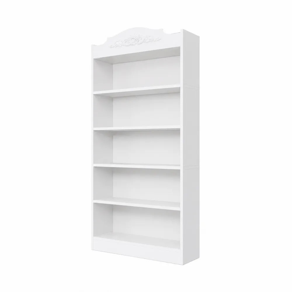 Weißes Bücherregal aus MDF mit 5 Regalböden