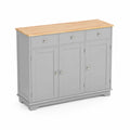 Sideboard Grau mit MDF und Kiefernholz, 3 Türen und 3 Schubladen