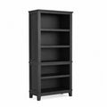 Schwarzes Bücherregal Holz 5 Ebenen 180x80x30 cm