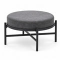 Runder Stoffhocker Grau Metall 60cm