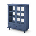 Holzvitrine mit gehärtetem Glas Blau 120x90x40cm
