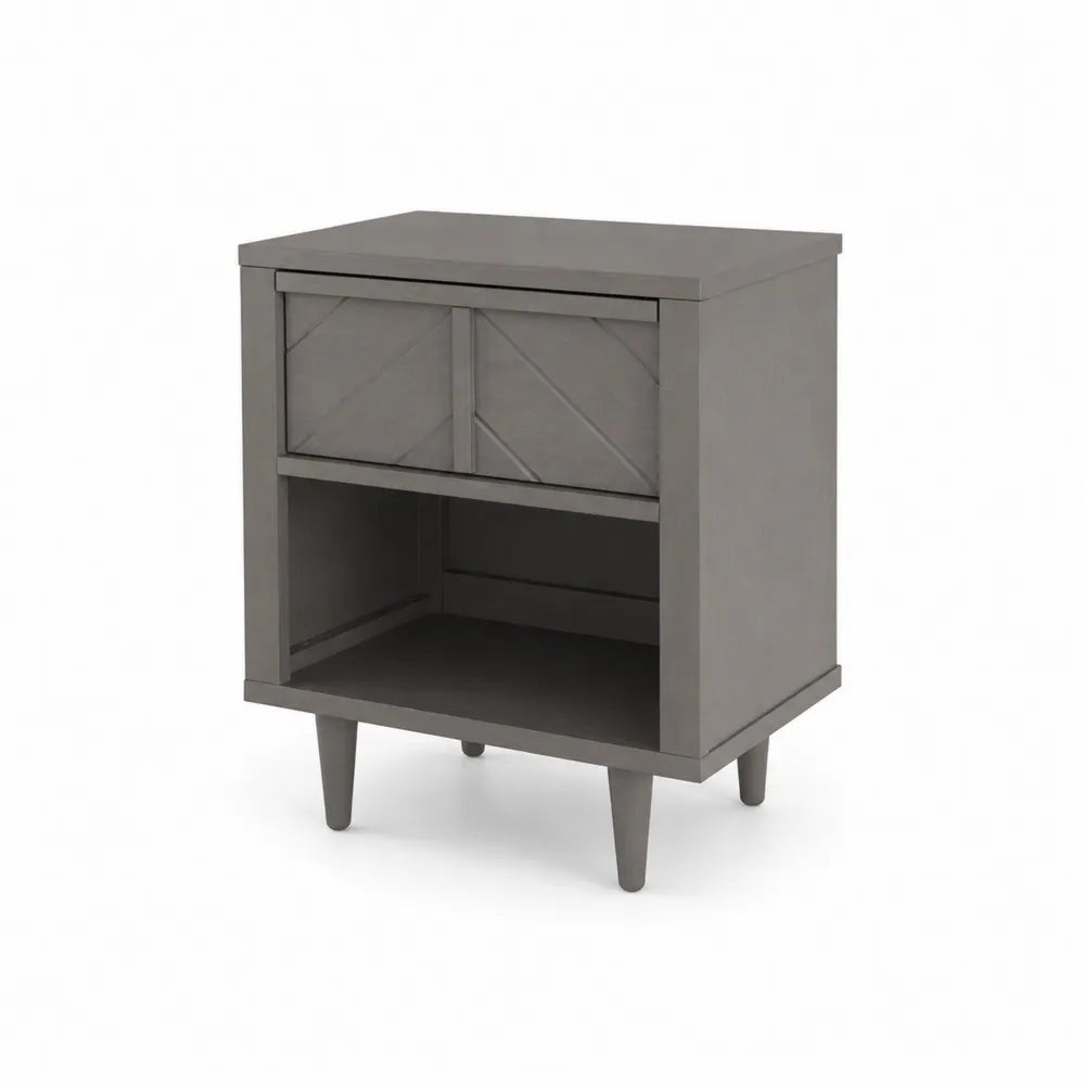 Nachttisch Holz Grau mit Schublade 60x45x35cm