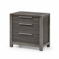 Nachttisch MDF Grau mit 3 Schubladen 60x40x70 cm